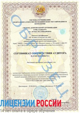 Образец сертификата соответствия аудитора №ST.RU.EXP.00006174-1 Новомосковск Сертификат ISO 22000